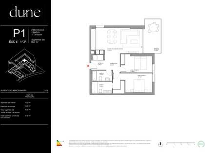 Appartamento di 86m² con 12m² terrazza in vendita a Cubelles