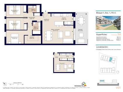 104m² lägenhet med 15m² terrass till salu i golf, Alicante