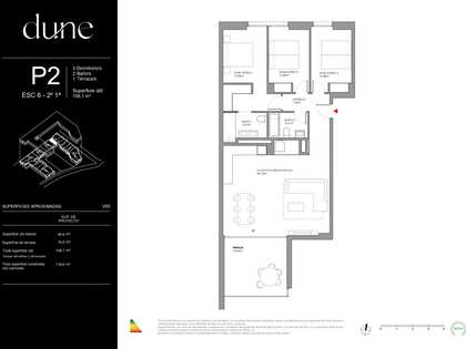 Appartamento di 103m² con 15m² terrazza in vendita a Cubelles