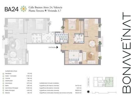 82m² lägenhet till salu i Ruzafa, Valencia