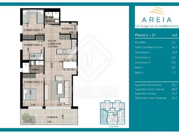 Apartamento de 93m² with 13m² terraço à venda em Calafell
