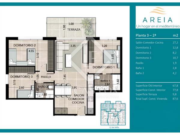 87m² apartment with 9m² terrace for sale in Calafell