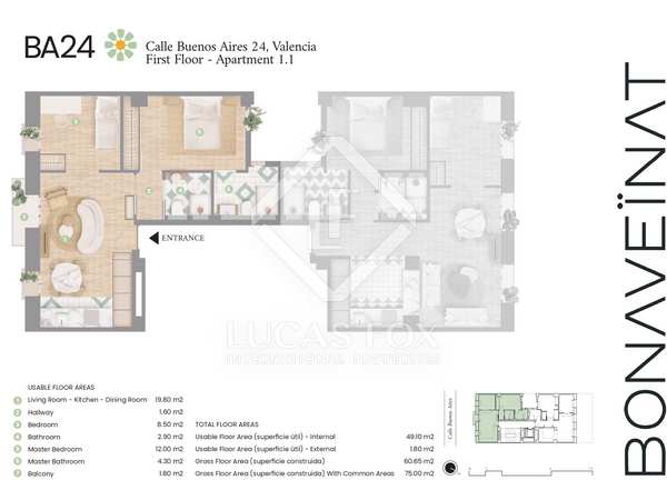74m² apartment for sale in Ruzafa, Valencia